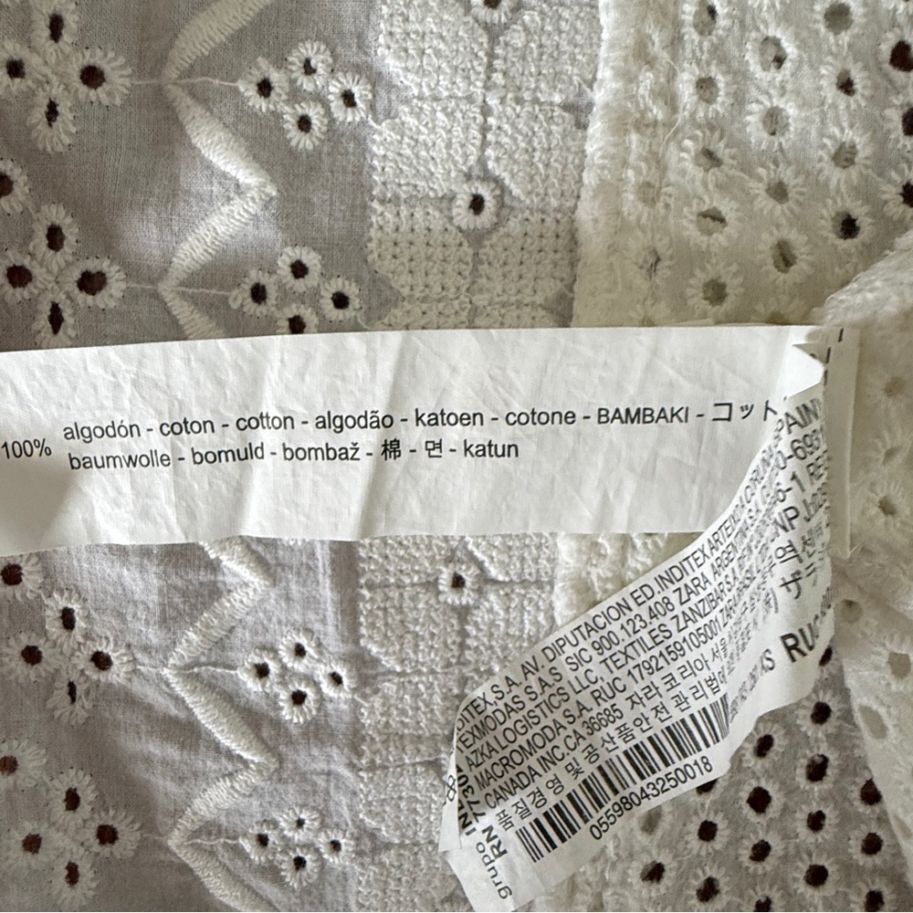 Zara White Eyelet Lace Blouse - Picture 5 of 7